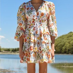 Flower Land Cotton Voile Mini Dress